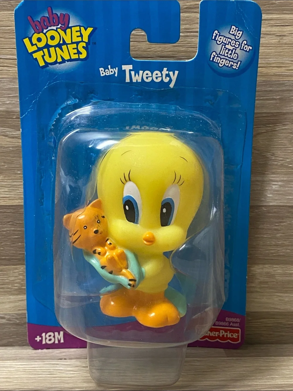 Fisher-Price Yellow Baby Tweety Figure with Orange Feet and Blue Eye Accents